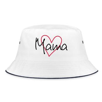 Heart mom - Bucket Hat - white/navy - Front