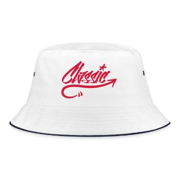 Klassische Grafitti - Bucket Hat - Weiß/Navy - Vorne