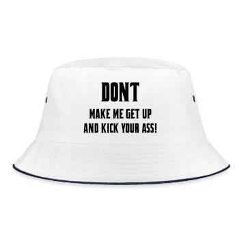 Lass mich nicht aus meinem Rollstuhl aussteigen # - Bucket Hat - Weiß/Navy - Vorne