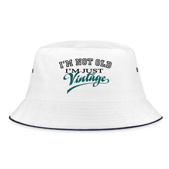 Not Old ... Vintage 2C - Bucket Hat - white/navy - Front