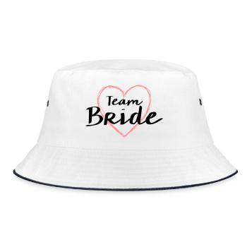 Team Bride Heart Bachelor Party - Bucket Hat - white/navy - Front