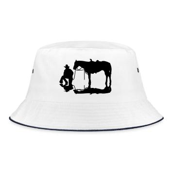 Cowboy - Bucket Hat - Weiß/Navy - Vorne