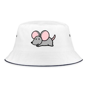 Süsse Maus - Bucket Hat - Weiß/Navy - Vorne