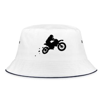 motor bike - Bucket Hat - white/navy - Front