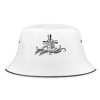 Baker, grain, mill, corn, sun - Bucket Hat - white/navy - Front