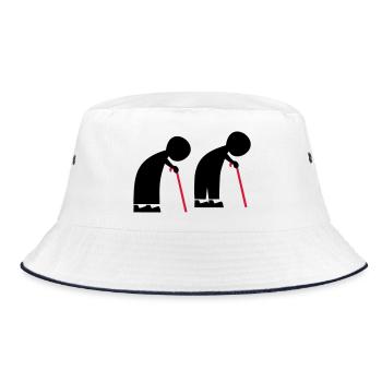 old people - Bucket Hat - white/navy - Front
