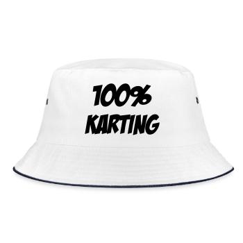 Karting / Kart / Go-Kart / Sport / Driver - Bucket Hat - white/navy - Front