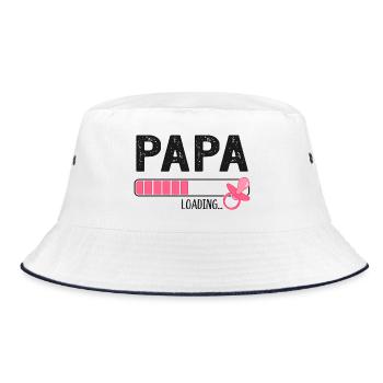 dad loading father-to-be pregnancy - Bucket Hat - white/navy - Front