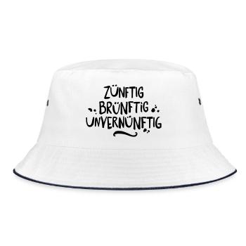 party spruch - Bucket Hat - Weiß/Navy - Vorne