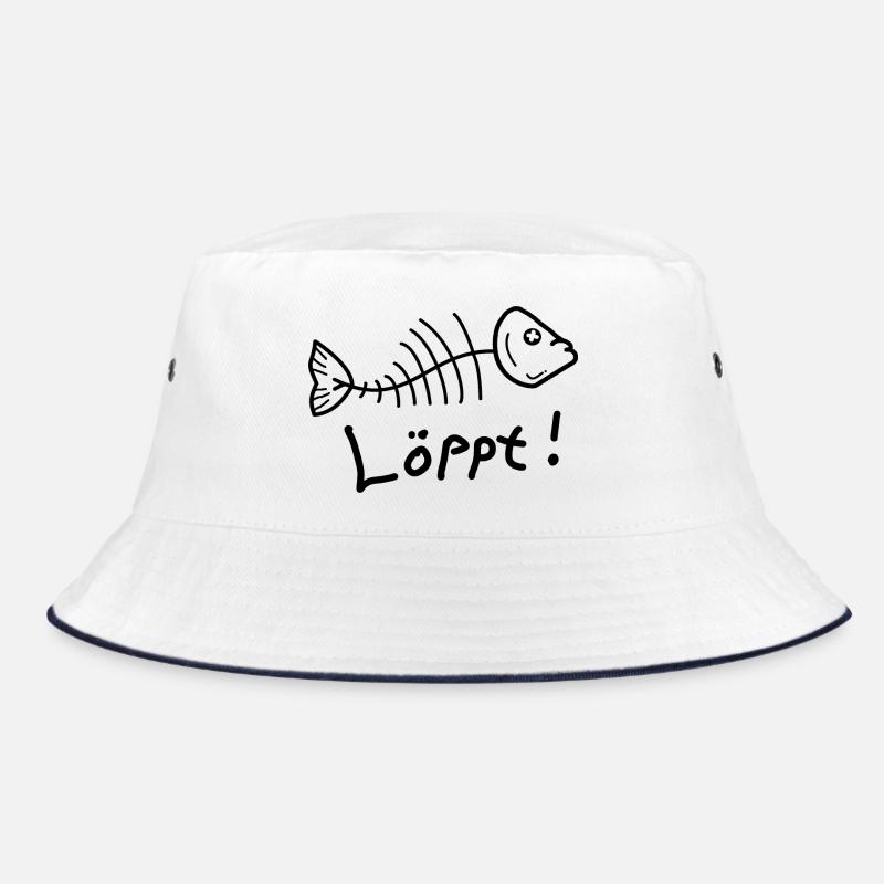 Fischgräte Löppt Läuft Plattdeutsch Bucket Hat
