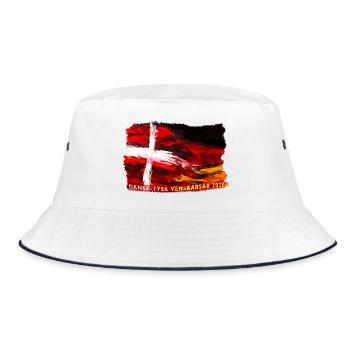 dansk tysk venskab - Deutsch dänische Freundschaft - Bucket Hat - Weiß/Navy - Vorne