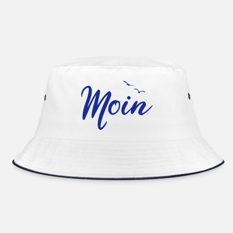 Moin & Möwen (D.I.Y.) - Bucket Hat - Weiß/Navy