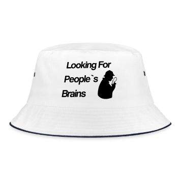 Looking For People's Brains - Sherlock - Bucket Hat - white/navy - Front