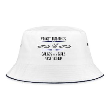 Galgos running - Bucket Hat - white/navy - Front