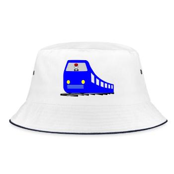 Train ou métro sur les rails avec chauffeur - Bob - blanc/marine - Devant