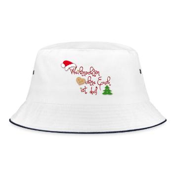 Weihnachten ohne Euch ist doof - Bucket Hat - Weiß/Navy - Vorne
