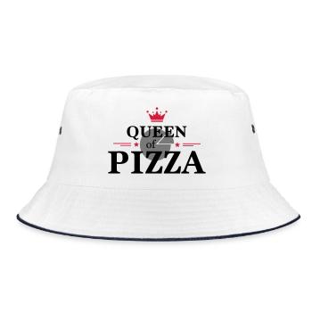 Queen of Pizza - Bucket Hat - white/navy - Front