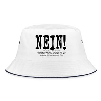 Kurt Tucholsky | NEIN SAGEN | Gegen Krieg - Bucket Hat - Weiß/Navy - Vorne