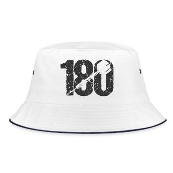 DART DARTS 180 ONEHUNDREDANDEIGHTY DARTSPIELER - Bucket Hat - Weiß/Navy - Vorne