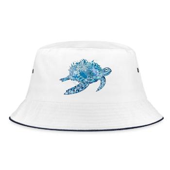 tortue bleue imaginative avec des coraux - Bob - blanc/marine - Devant