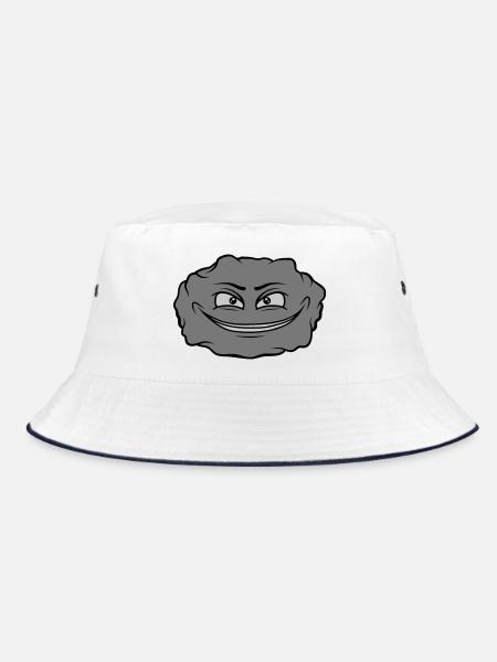 Evil Cartoon Stone - Bucket Hat - white/navy - Front