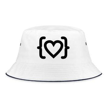 Heart of programmer code logo - Bucket Hat - white/navy - Front