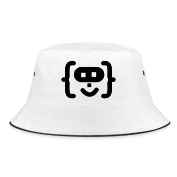 Hacker programmer code logo - Bucket Hat - white/navy - Front
