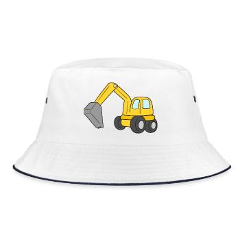Excavatrice - Bob - blanc/marine - Devant