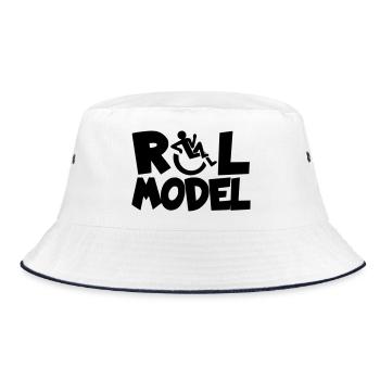 Every wheelchair user is a role model * - Bucket Hat - white/navy - Front