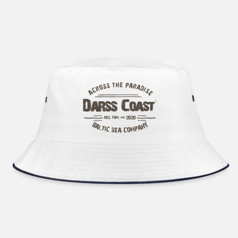 Darss Coast - Dein Statement für den Darß - Bucket Hat - Weiß/Navy