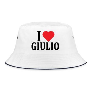 t-shirt I love Giulio t-shirt gift idea - Bucket Hat - white/navy - Front