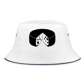 Cheese with cut out - Bucket Hat - white/navy - Front