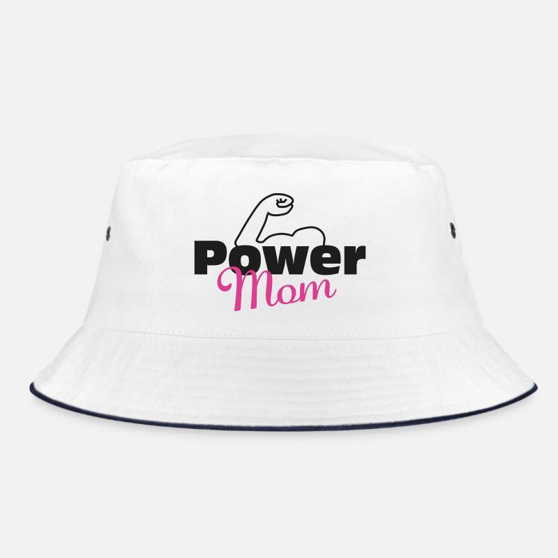 Power Mom black-pink - Bucket Hat - white/navy