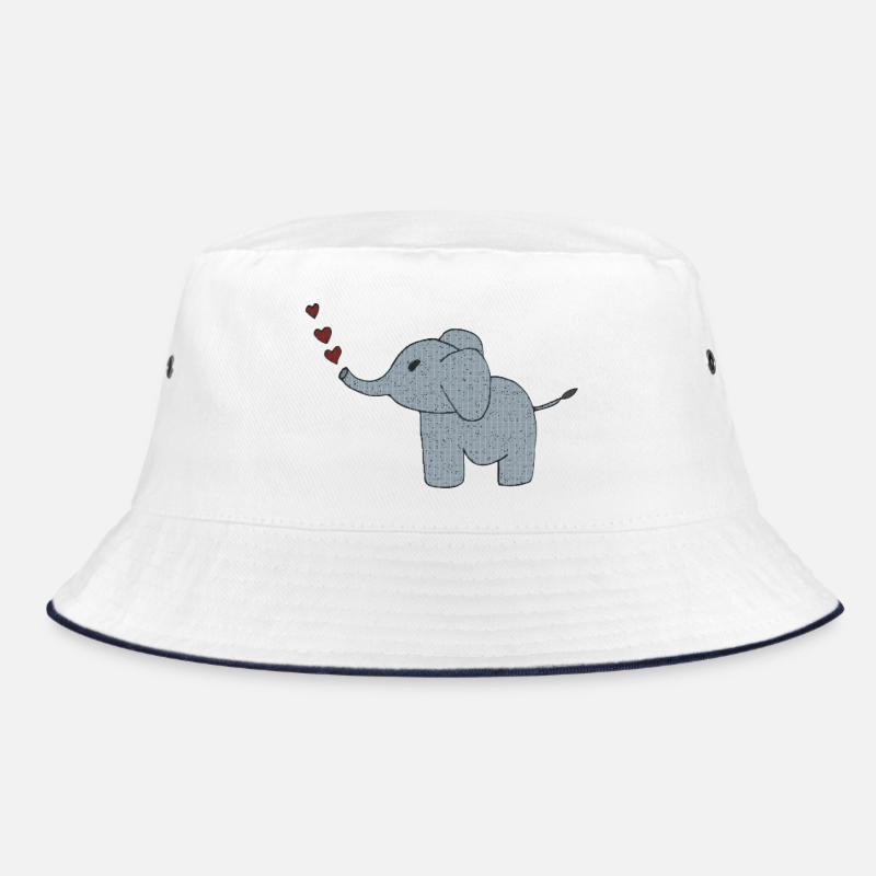 elefant gewebe mit herzen Bucket Hat