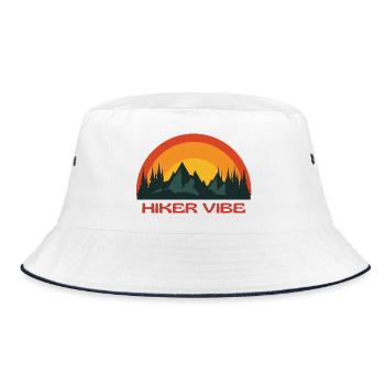 Wanderer, Wanderer, Wanderfreund - Bucket Hat - Weiß/Navy - Vorne
