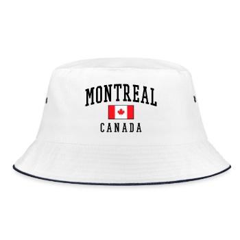Montréal, Canada, Design avec motif de feuille d’érable - Bob - blanc/marine - Devant