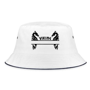 Bannière Viking à deux dragons - Bob - blanc/marine - Devant