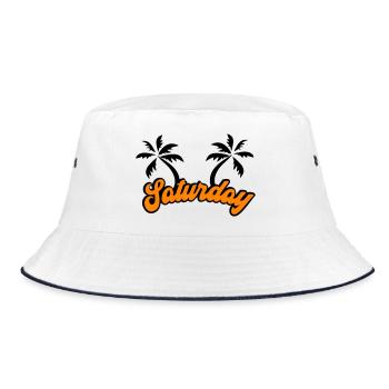 Saturday The Weekend Design - Bucket Hat - white/navy - Front