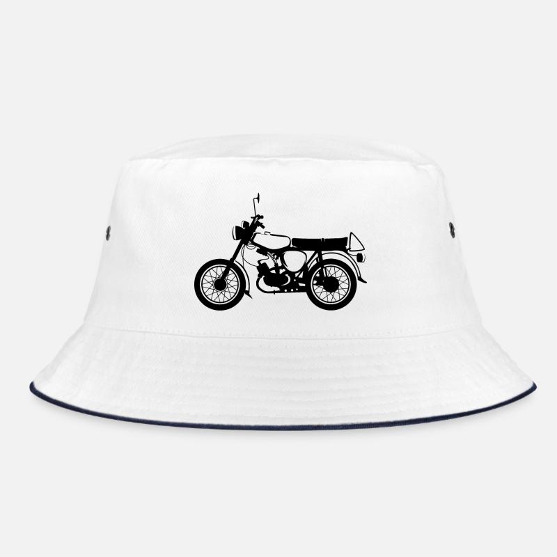 simme s50 Klassiker Moped DDR Osten Symbol icon - Bucket Hat - Weiß/Navy
