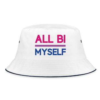 Pride Month LGBT - All Bi(sexual) Myself - Bucket Hat - white/navy - Front