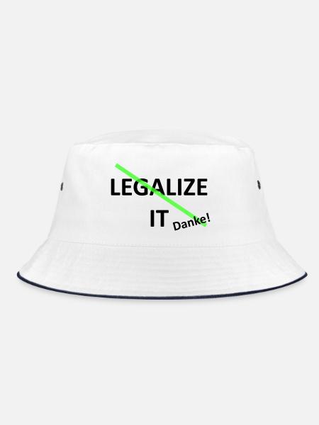 Legalize it weed Marihuana - Bucket Hat - Weiß/Navy - Vorne