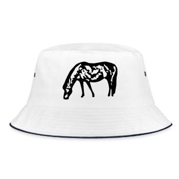 Horses T-shirt Gift Rider - Bucket Hat - white/navy - Front