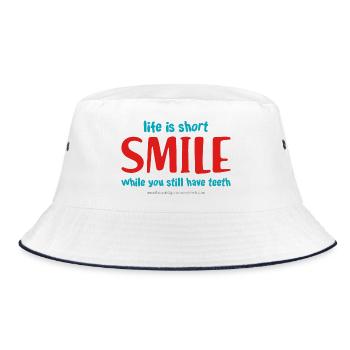 Smile - Bucket Hat - white/navy - Front