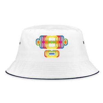 Monkey Color Rainbow - Bucket Hat - white/navy - Front