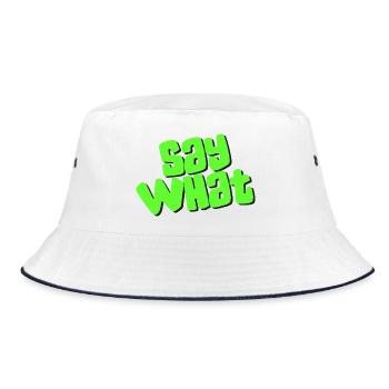 Say What - Bucket Hat - Weiß/Navy - Vorne