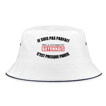 I'm not perfect, I'm a Bayonne supporter - Bucket Hat - white/navy - Front