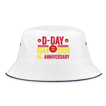 Normandy D-Day 80th Anniversary 1944 2024 - Bucket Hat - white/navy - Front