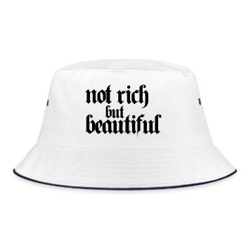 not rich but beautiful - Bucket Hat - white/navy - Front