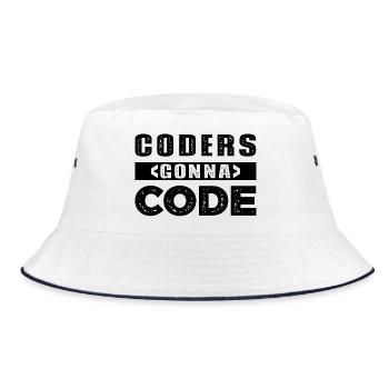 Coders Gonna Code - Bucket Hat - Weiß/Navy - Vorne
