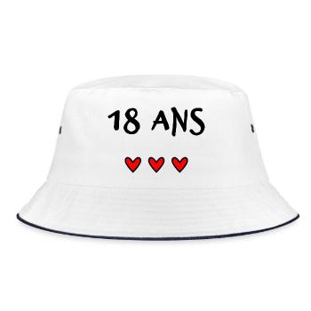 18. 18 YEARS OLD. 18th ANNIVERSARY. 18 BIRTHDAY. - Bucket Hat - white/navy - Front